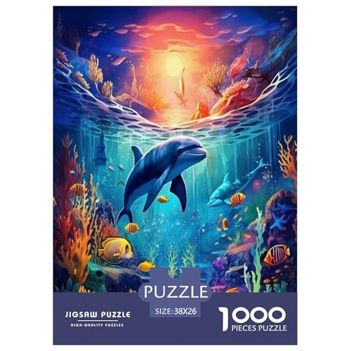 Juego educativo de puzzle de 1000 piezas para adultos con ilustración de peces del océano