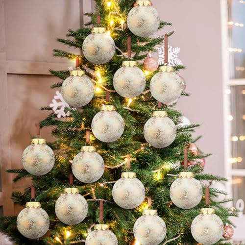 Adornos de bola de Navidad texturizados con acabado premium vintage 8
