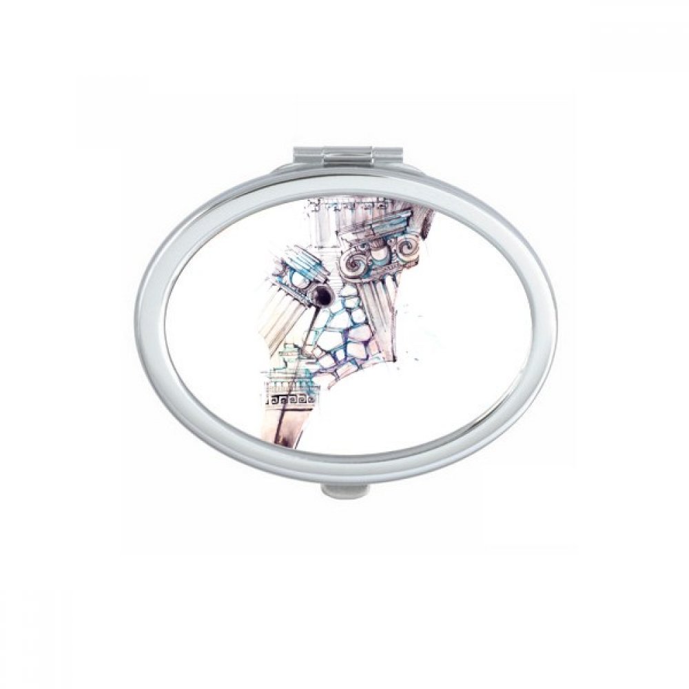 Miroir de poche aquarelle architecture pour se maquiller discrètement lors de vos déplacements