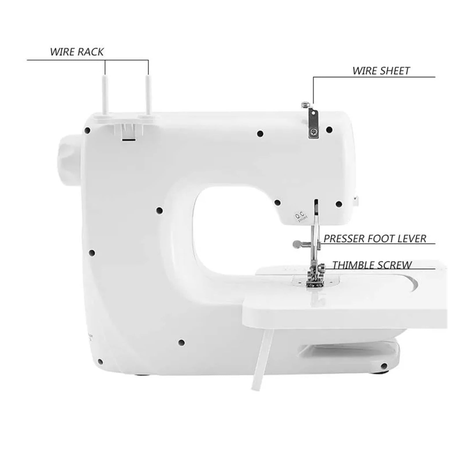 Máquina De Coser Doméstica Portátil UFR-608A, Mini Multifunción 6V/9W, Gruesa Con Pedal Eléctrico