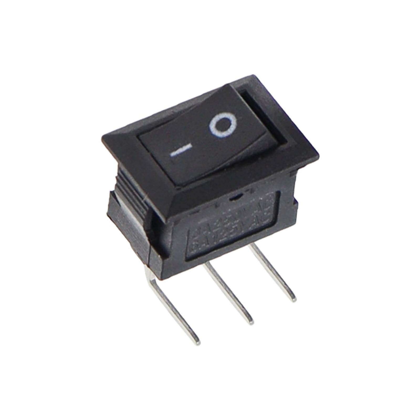 100 interruptores basculantes KCD11 de 10 x 15 mm, mini pulsador, ON-OFF/ON-OFF-ON, 2 pines, 3 A, 250 V CA, 6 A, 125 V CA(3Pin L-type black)