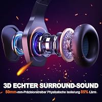 Krysenix PG1 RGB Gaming Headset für PS4, PS5, PC, Xbox,Switch-Schwarz/Blau – Ansicht 4