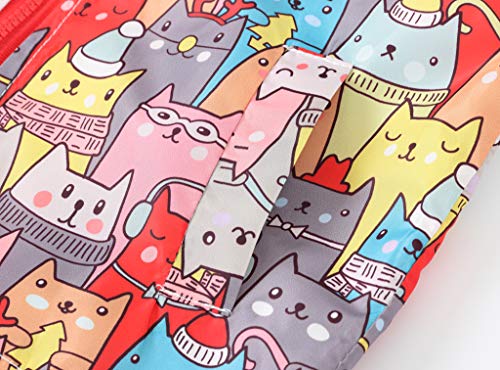 Image of TUIJI Toddler Boys Girls Cartoon Print Zip Jacket Hooded Trench Lightweight Kids Coats Windbreaker Casual Outerwear
