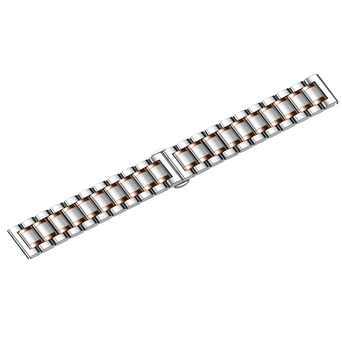 Correa de reloj de metal universal que se adapta a la mayoría de las bandas de acero inoxidable de liberación rápida de 21 mm con extremos curvados, correa clásica de repuesto para hombres y