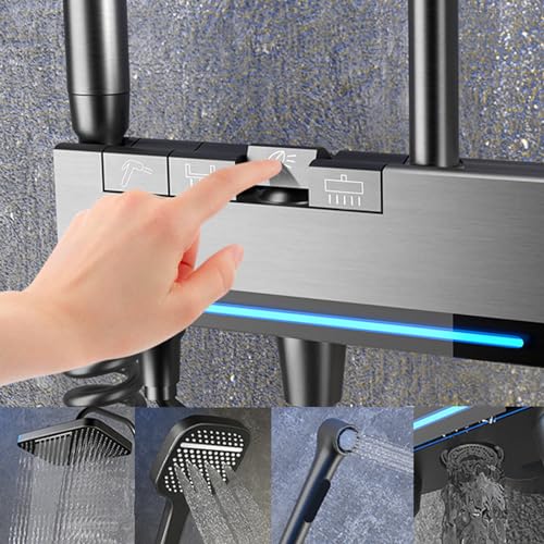 Système de douche thermostatique numérique avec ensemble combiné 4 fonctions