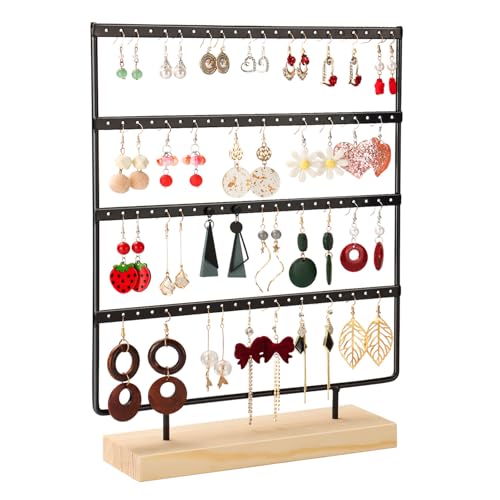 RUINENGDA Earring Holder Organizer, Earring Display Stand for Vendors(4 Tiers & 88 Holes)