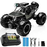 FPV RC Car with Camera,1:18 Offroad Remote Control Car for Kids Adults,All Terrain RC Monster Truck,HD Display,Alloy Body,Two Batteries (40-Minute Battery Life),Birthday for Boys who Hobby RC Cars