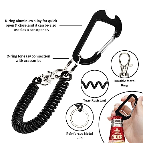 HOTEMIA Phone Tether Lanyard Anti Theft Phone Strap with Carabiner Anti-Drop Outdoor Skiing Hiking Cycling Fishing Climbing fit iPhone and Most Cell Phones (Black) by HOTEMIA - Image 2