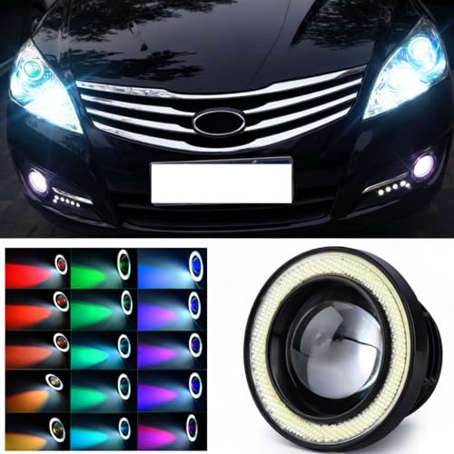 Image of 30W RGB Car Angel Eye Fog Light, Angel Eyes, Round COB LED Lamp, Angel Eye Fog Lamp, Lighting Accessories COB Fog Lamp Car Fog Light, COB Halo