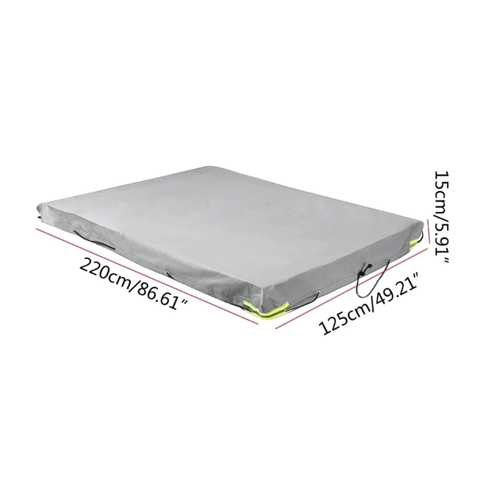 Fundas De Remolque Lona Plana for Remolque con Tira Reflectante Lonas Resistentes Cubierta Plegable Impermeable a Prueba de Viento Anti-UV 220x125x15cm Remolque Funda(Silver)