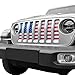 Hooke Road Wrangler JL & Gladiator Grill Insert Flag Grille Mesh Bug Screen Deflector for 2018-2025 Jeep JL Wrangler & Gladiator JT (Distressed U.S. Flag Old Glory)