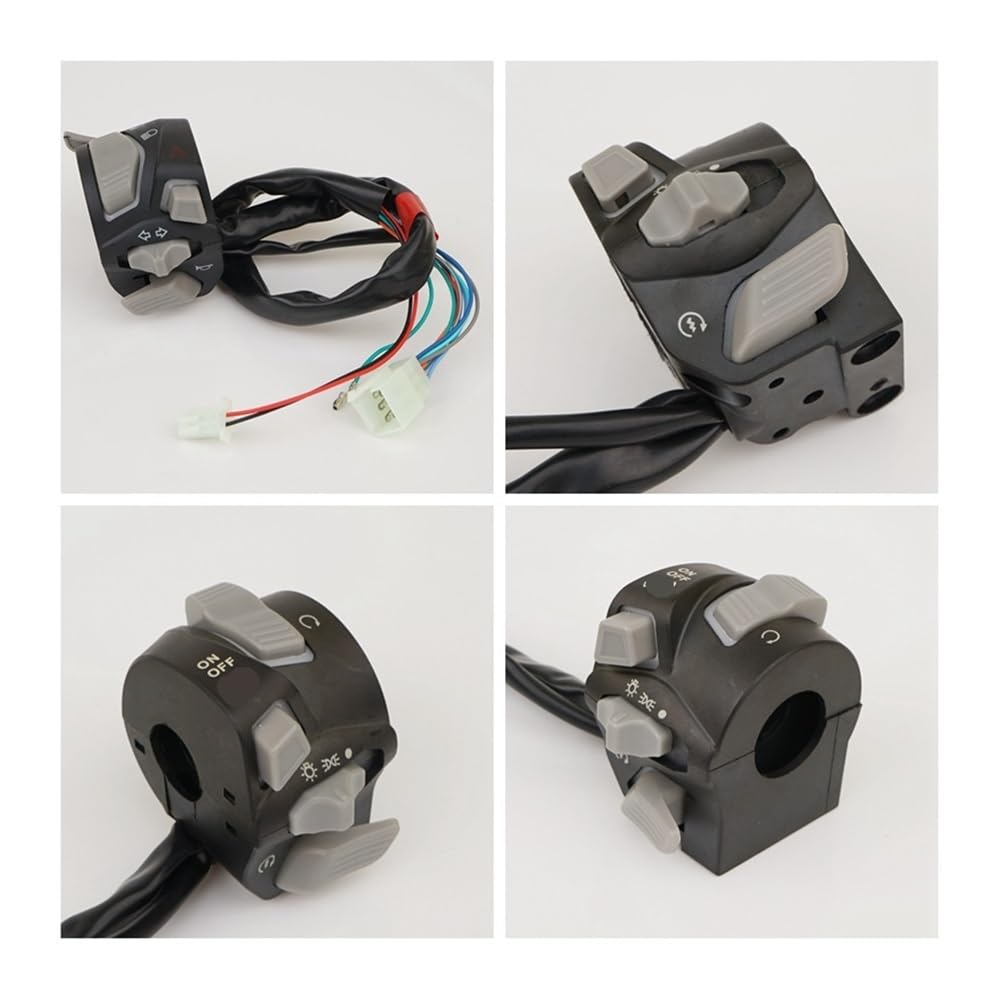 Pulsante interruttore manubri Interruttore Universale Per Manubrio Moto Da 7/8'' 22 Mm, Spia Di Avvertimento, Lampeggiante, Clacson, Pulsante Avviamento E Spegnimento Con LED