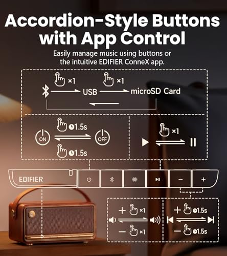 Edifier MP330 Portable Bluetooth Speaker with Hi-Res Audio, 40W RMS, Brown
