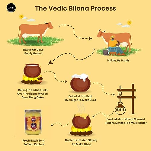 Image of Pure Whites A2 Gir Cow Vedic Ghee 1 Litre Bilona Method | Better Nutrition, Digestion & Immunity Booster | Traditional and Homemade Organic Fresh Ghee | Pure, Natural & Healthy | Lactose and Gluten Free, Pure, Natural & Healthy | Rich in Omega 3 and 6