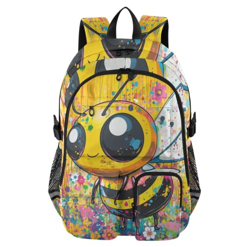 Mochilas de viaje escolares para adolescentes y equipaje de trabajo con diseño animado de abeja
