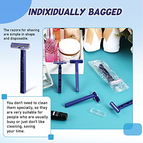 Twin Blade Razors For Men Stainless Steel Men Razors Disposable Plastic Men Shaving Razors Multipurpose Portable Shave Razor Manual Men's Disposable Razors For Bathing Hotel Travel (600 Pieces) #TOP4