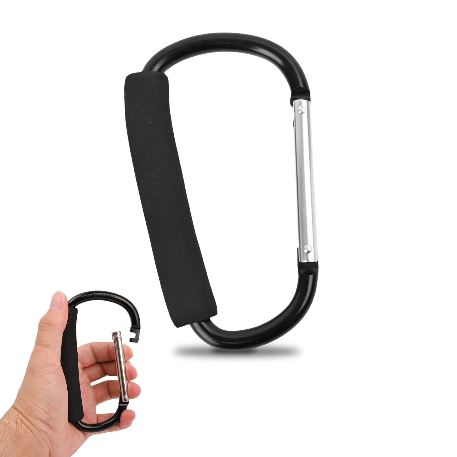 Muiltvoe Buggy Clips | Pram Clips for Buggy | Pram Hooks for Bags | Large Carabiner Clip | Pram Carabiner Clip | Pram Accessories | Wheelchair Accessories for Hanging Bag