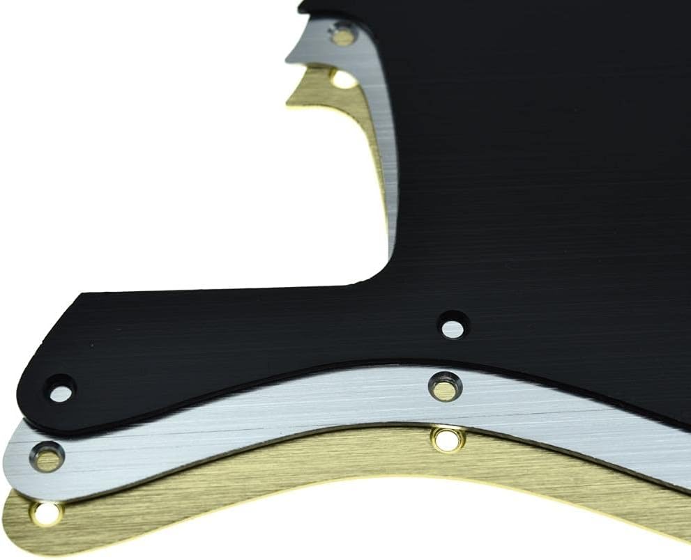 KAISH 10-Hole Metal Anodized Aluminium J Bass Style Pick Guard Modern Style Bass Pickguard for USA/Mexico Jazz J Bass Silver