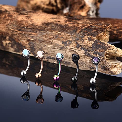 OUFER Rook Earrings Dragon Claw Eyebrow Rings 316L Surgical Steel 16G Curved Barbell Rook Daith Piercing Jewelry2