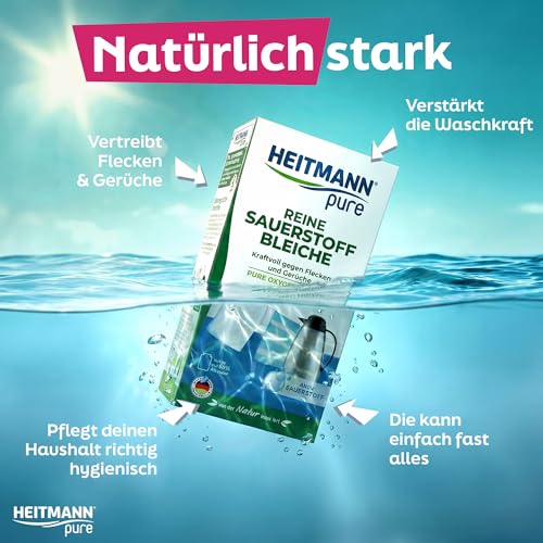 HEITMANN pure Reine Sauerstoffbleiche 350 g | Ökologisches Bleichmittel aus Aktiv-Sauerstoff & Soda für Wäsche & Haushalt | Waschmittel Pulver gegen Flecken & Schmutz 4