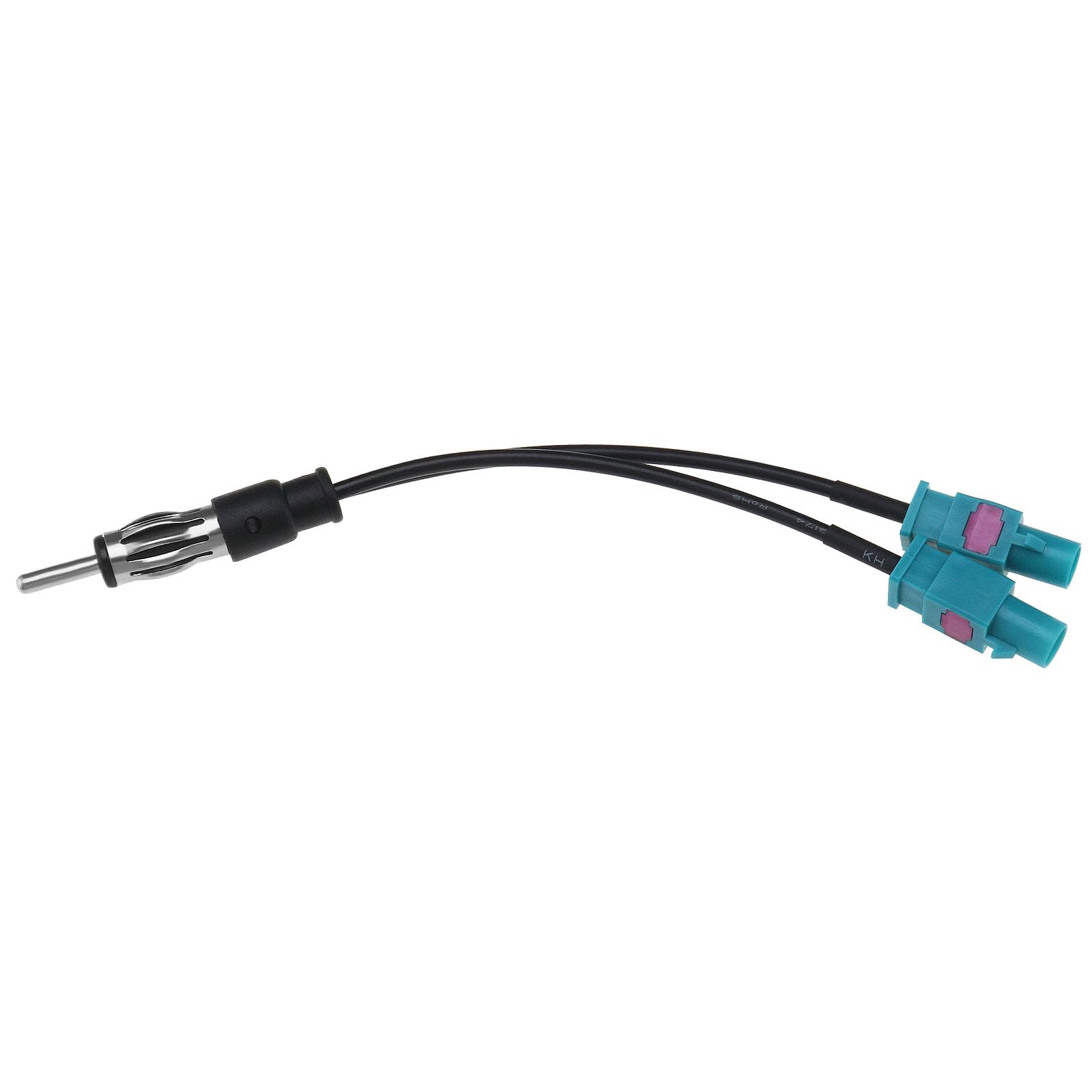 YINETTECH 1PC DAB Splitter Adapter DIN Plug to Dual Fakra Plug Car Radio Antenna Splitter Cable Fakra Plug to DIN Plug Cable RG174 Compatible with Seat
