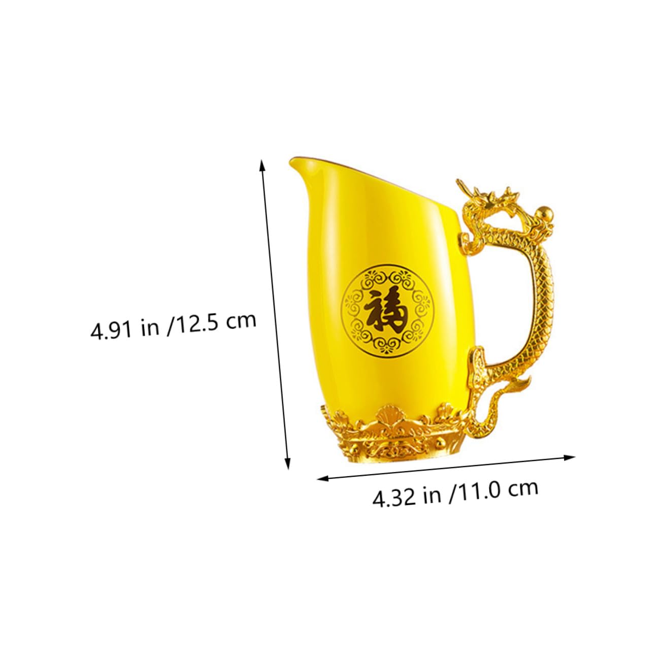 Kichvoe Chinese 12 Zodiac Animals Liquor Cup Retro Shot Glass Drinking Cup Wine Dispenser Wine Decanter for Korean Soju Whiskey Baijiu Yellow