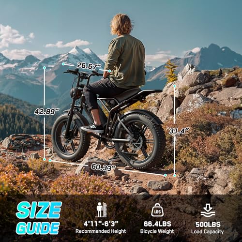Image of TST Electric Bike for Adults 1500W Peak 20 inch Fat Tire All- Terrain E-Bike 60 Miles Electric Dirt Bike - 48V 15 AH Battery Tested to Safety Tested to UL 2849 Powered Electric Bicycle