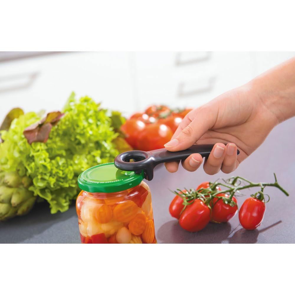 Gefu Jar Opener, Black, Silver, 13.9 x 4.9 x 2.7 cm
