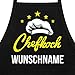 Kochschürze Chefkoch Wunschname – persönliches Geschenk als Küchen Schürze oder Grillschürze für Männer