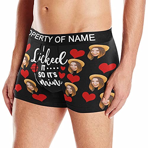 MyPupSocks Custom Face Boxers I'm Nuts About You Property of Name Personalized Face Briefs Underwear for Men3