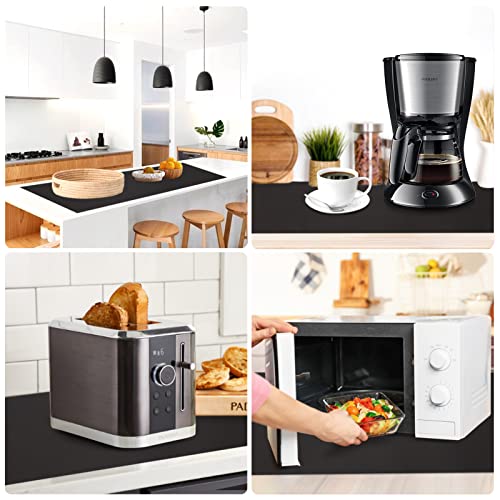 Large Silicone Heat Resistant Mat, 78.7” X 15.7” Nonslip Silicone Placemat For Countertop Protector, Nonstick Waterproof Table Desk Saver Pad For Kitchen & Dining,Black #TOP3