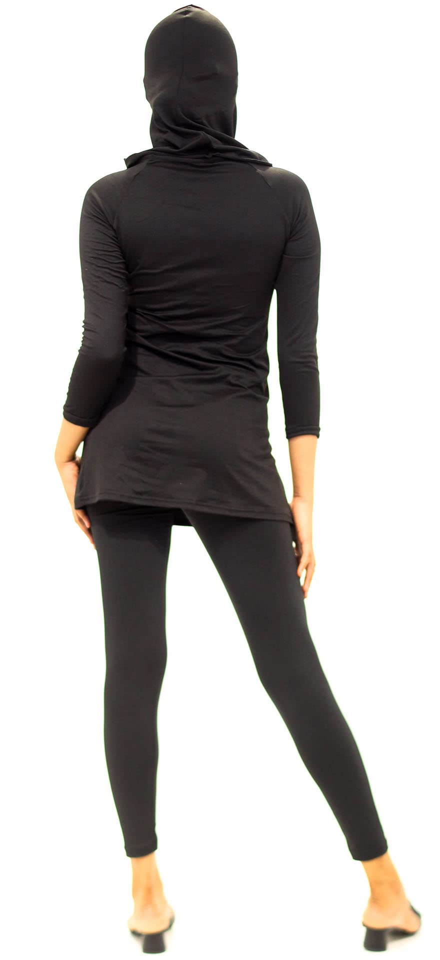 Burkini Nero E Verde – Combinazione Costume da Bagno con Velo