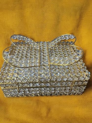 Image of Quran Box Quran |Sharif Book Reading Holder Rihal Stand | Golden Toned with Crystal Glass Beads | Quran Holder for Bride & Gifting Purpose | Size: 12 Inch, Pack of 1 K.G.N HANDICRAFTS
