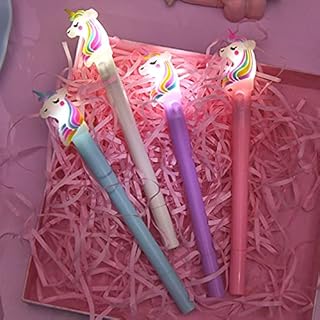 STOBOK 4Pcs Unicorn Led Pens Flashing Gel Ink Pens Light up Pen Glow in The Dark for Office School Supplies Party Favors Gifts (Random Color)