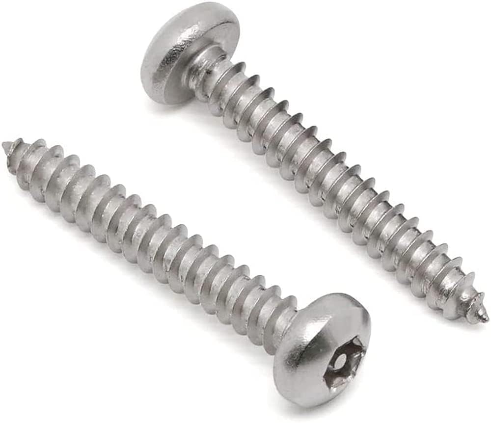 Stainless Steel Button Head M4/M5 Security Sheet Metal Screws Torx Sheet Metal Screws Security Silver Anti-Theft Tamper Proof. (M4*25mm * 50pcs)