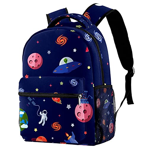 Sac à dos lune spatiale multicolore pour filles et garçons avec poches
