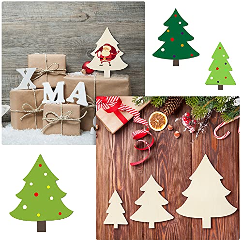 Yookeer YOOKEER-TREE SHAPE-05 6 Pieces Christmas Tree Wood Cutouts Shape Unpainted Wood Slice Unfinished Wood Plaque Craft Blank Decorative Blank Wood Sign thumb #6