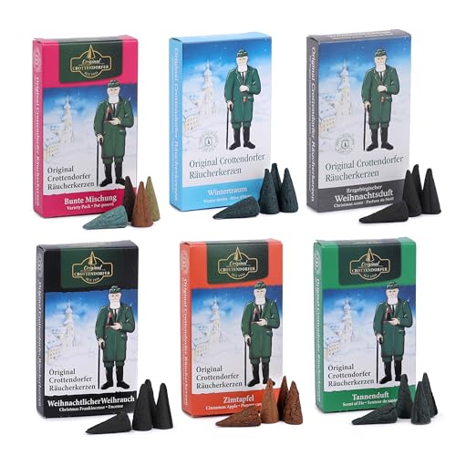 Crottendorfer Räucherkerzen Weihnachtsbaum 6er Pack (6 x 24 Stück)...