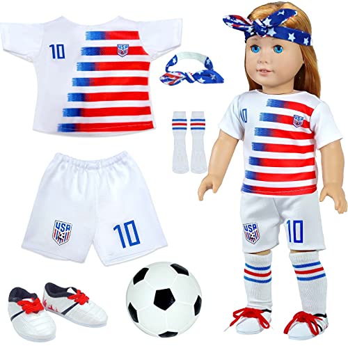 Image of WONDOLL 18-Inch Doll-Clothes and Accessories World Cup Team USA Soccer-Uniform-Outfits