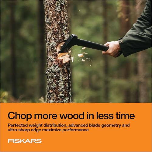 Image of Fiskars 28 inch Chopping Axe, Ultra-Sharp Blade for Kindling with Ease, Weight Balanced, Garden and Outdoor Gear, 3.5 pounds, Black