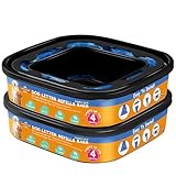 2-Pack Jumbo Refills Compatible with Pet Genie & Litter Genie Square Pails, 56 Ft 7-Layer Odor Lock Pet Genie Refills Bags for Dog Poop & Cat Litter Disposal System, Up to 8 Months Supply
