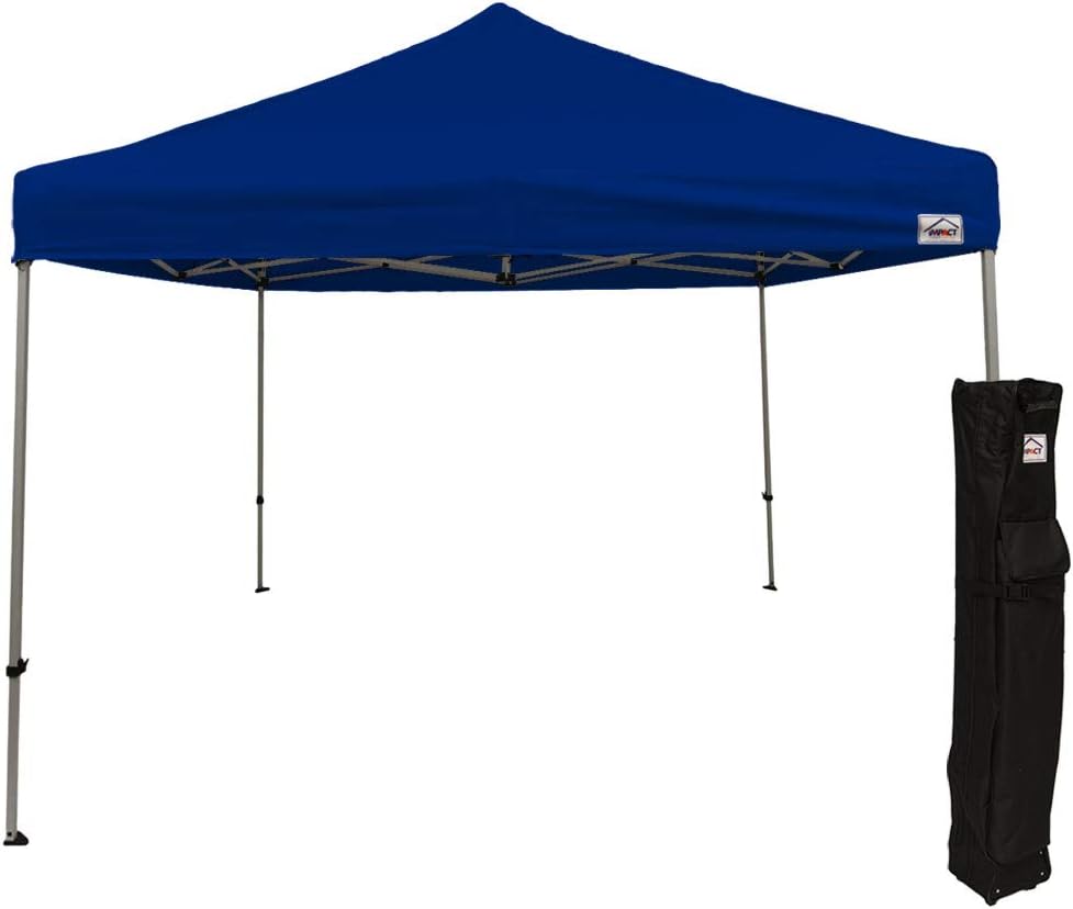 Impact 10' x 10' Pop Up Canopy Tent, Instant Shelter, Commercial Grade Steel Frame, Includes Roller Bag, Royal Blue