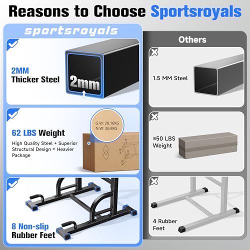 Sportsroyals Power Tower Dip Station Pull Up Bar for Home Gym Strength Training Workout Equipment, 450LBS. by Sportsroyals - Image 6