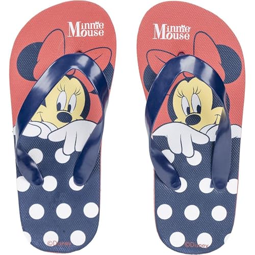 Chanclas Infantiles de Minnie - Color Rosa y Azul - Talla 30/31 - Fabricadas 100% de EVA - Chanclas de Dedo para Niños y Niñas - Producto Original Diseñado en España