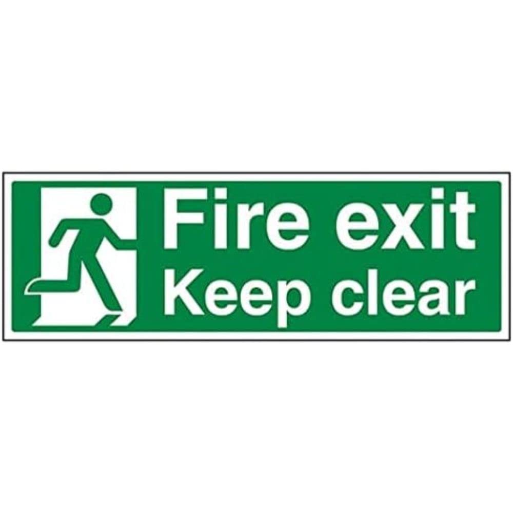 V Safety Fire Exit - Fire Exit Keep Clear - 300 X 100mm
