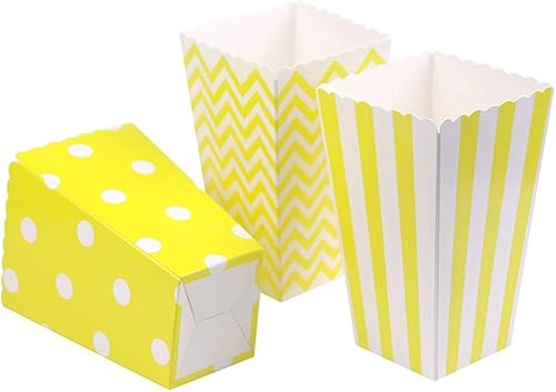 Miniatura 6 de Tvoip 36 unids/lote coloridas cajas de palomitas de maíz para dulces, alimentos, chocolate, boda, cumpleaños y películas, suministros de fiesta