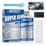 Meoeot Pegamento Metal Extra Fuerte, 85g Pegamento Metal Líquido, Ristente Al agua, Pegamento Epoxi Bicomponente de Dos Componentes, para Soldadura en Acero Inoxidable, Aleación de Aluminio