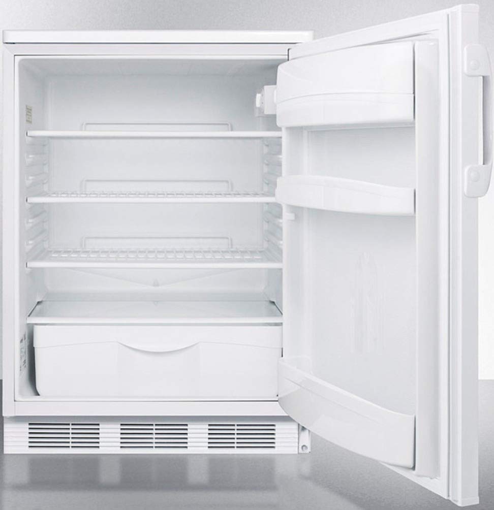 Summit Appliance Ff6lw Freestanding Counter Height All-Refrigerator For General Purpose Use With Front Lock, Auto Defrost, Adjustable Shelves, Adjustable Thermostat And White Exterior on Fridge.com - View 3