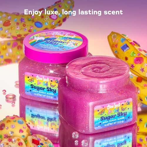 Image of Lisa Frank x Tree Hut Sugar Sky Body Scrub, Exfoliating & Hydrating Sugar Scrub with Shea Butter & Essential Oils, Smooth Skin, Body Exfoliator For All Skin Types, Self Care Gifts for Women, 18 Oz