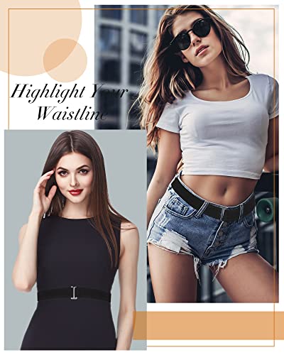 Image of SATINIOR 2 /3 /4 Pack Women Elastic Stretch Belt Invisible Sweater Shirt Tuck Band with Flat Buckle for Jeans Pants